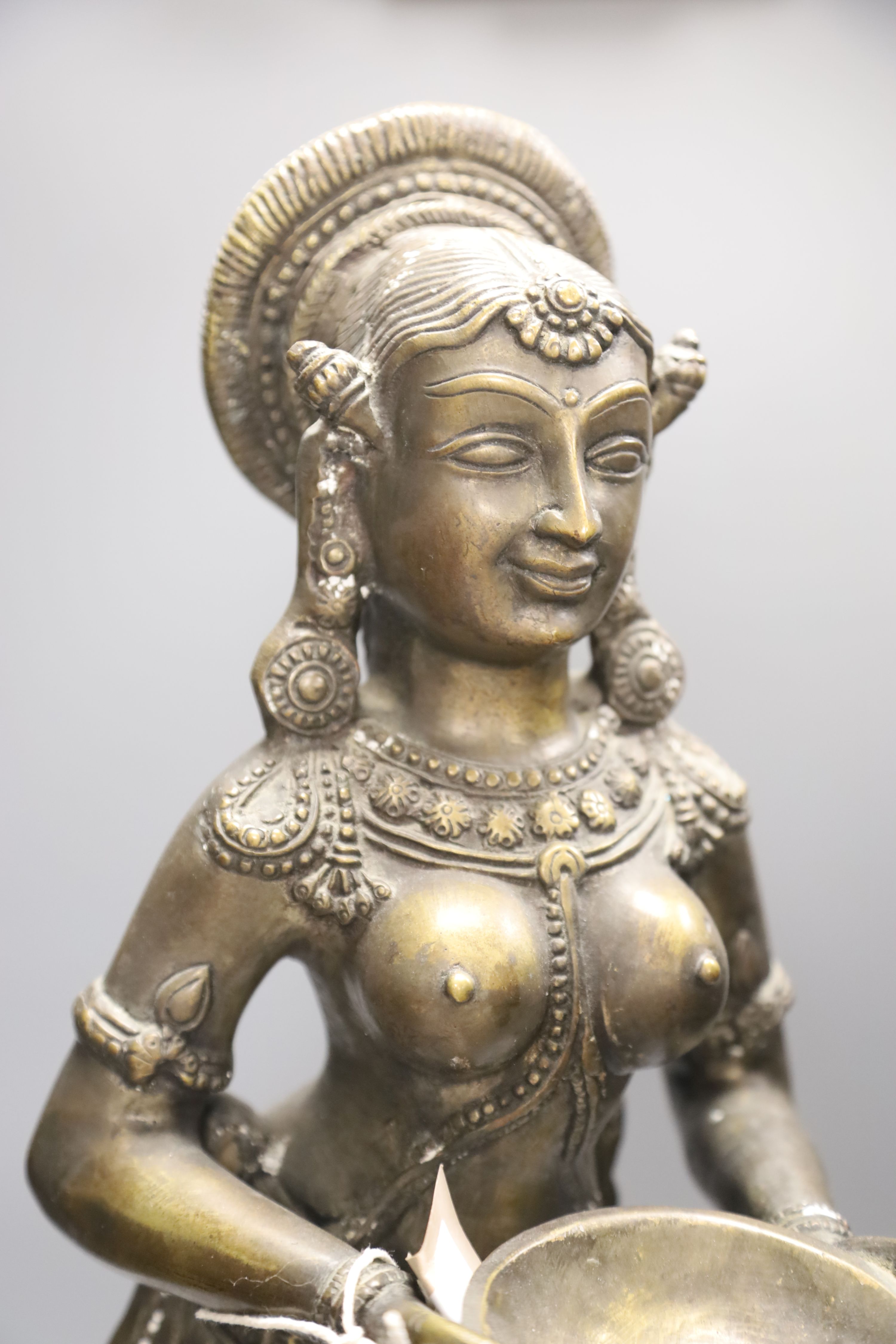 An Indian bronze figure of Deepalakshmi, H 63cm